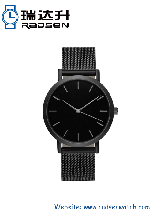 Malla negra reloj para mujer