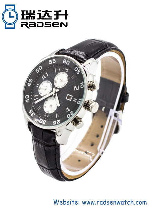 Mejor relojes Cronógrafo negro para hombres Multi función con acero inoxidable