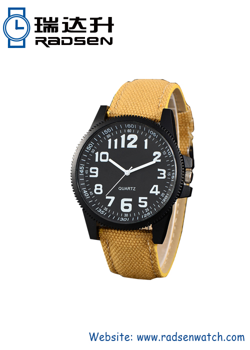 Cool negro deporte hombre relojes con correa de tela de lona