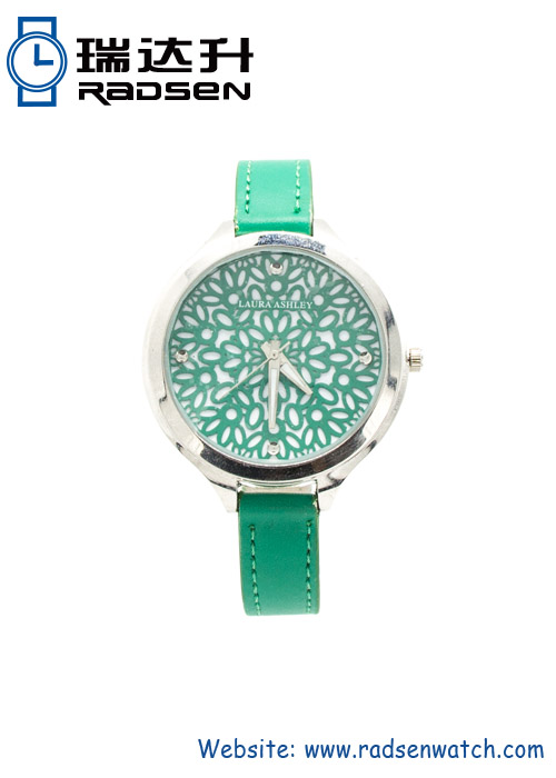 Women's Flower Watches With Leather Strap And Hollow Dial
