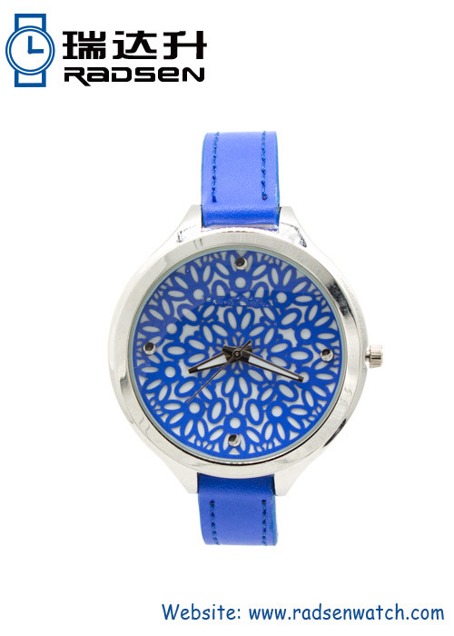 Women's Flower Watches With Leather Strap And Hollow Dial