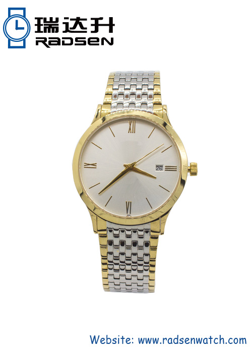 Womens Stainless Steel Wrist Watches With Steel Strap In Gold Color