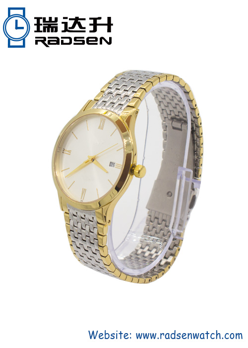 Womens Stainless Steel Wrist Watches With Steel Strap In Gold Color