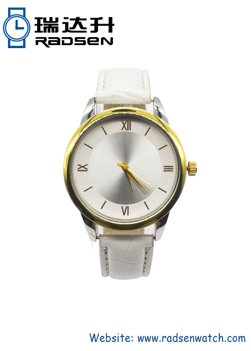 Women Watches Silver Case with Gold Bezel and Nice Plating on Case