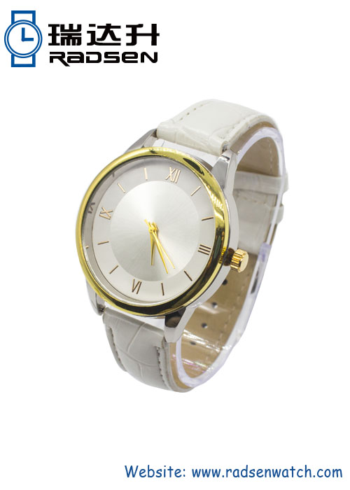 Women Watches Silver Case with Gold Bezel and Nice Plating on Case