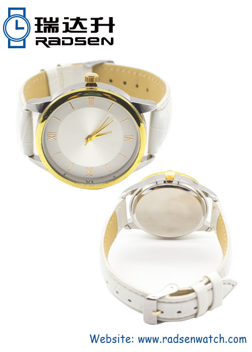 Women Watches Silver Case with Gold Bezel and Nice Plating on Case