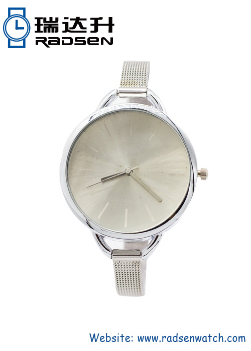 Stainless Steel Mesh Bracelet Ladies Slim Watches Thin Dress Watches