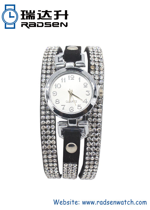 Iced relojes flotantes del Rhinestone de cristal Pulseras relojes para mujeres