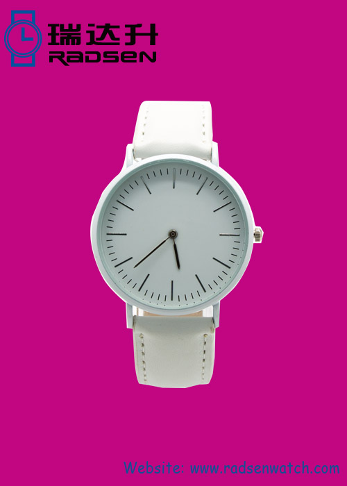 New Arrival All White Womens Watches with Leather Strap