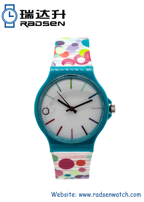 Fun Color Print Colorful Watches for Women with Pattern Printing on Strap