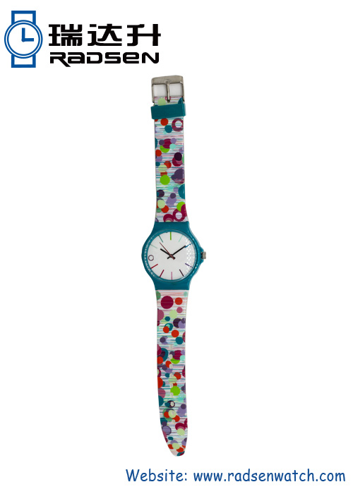 Fun Color Print Colorful Watches for Women with Pattern Printing on Strap