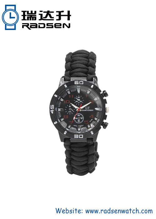 Paracord Survival Band Watch In Military Style For Outdoor