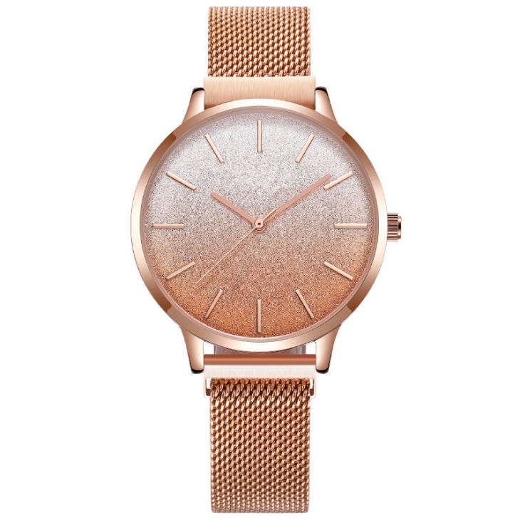 Magnetic Closure Mesh Band Watches With Glitter Face