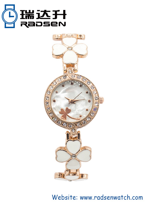 Flor cristal chicas brazalete mujer relojes baratos diamante chica reloj de pulsera