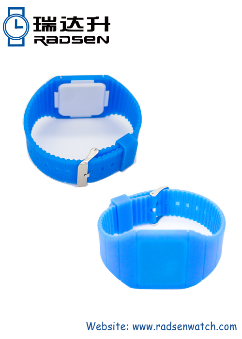 Blue Silicone Cheap LED Digital Touch Watches with Eco-friendly Material