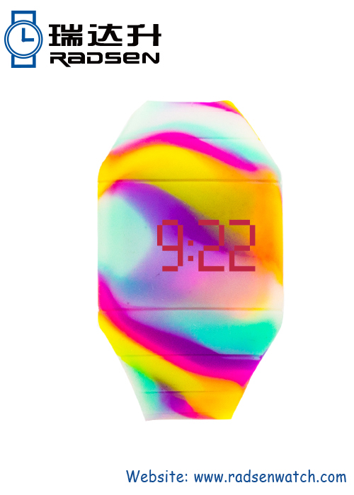 Mens LED Watches Swirl Color for Bracelet In Unique Color Design