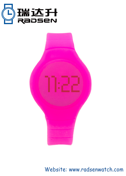 Venta por mayor de goma LED Touch pulsera relojes cara redonda