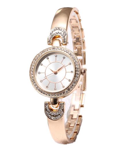 Bangle Jewelry Watch Set With Crystals