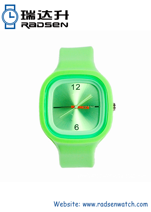 Silicone Jelly Watches with Green Big Face Perfect For Promotion Gift