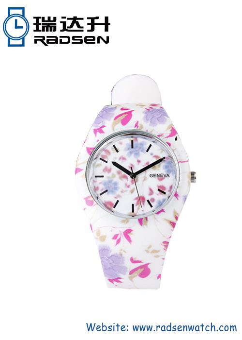 Water Transfer Printing hydrographic Silicone Analog Watch