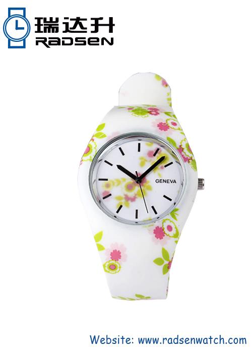 Water Transfer Printing hydrographic Silicone Analog Watch