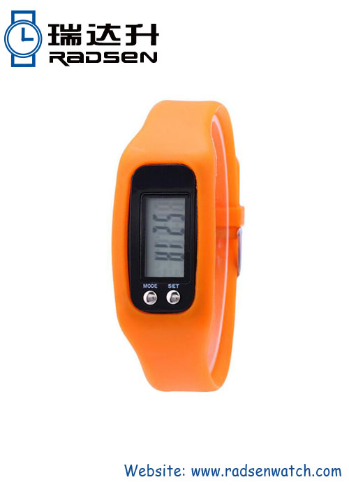 Cheap Pedometer Watch Step Counter Wristband with Silicone Rubber Strap