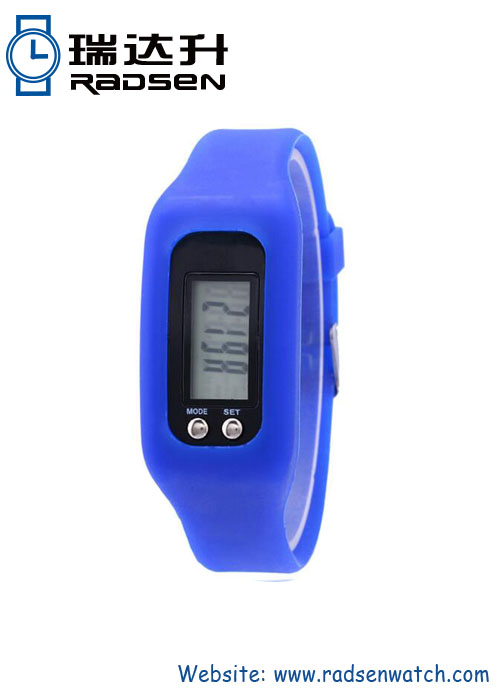 Cheap Pedometer Watch Step Counter Wristband with Silicone Rubber Strap