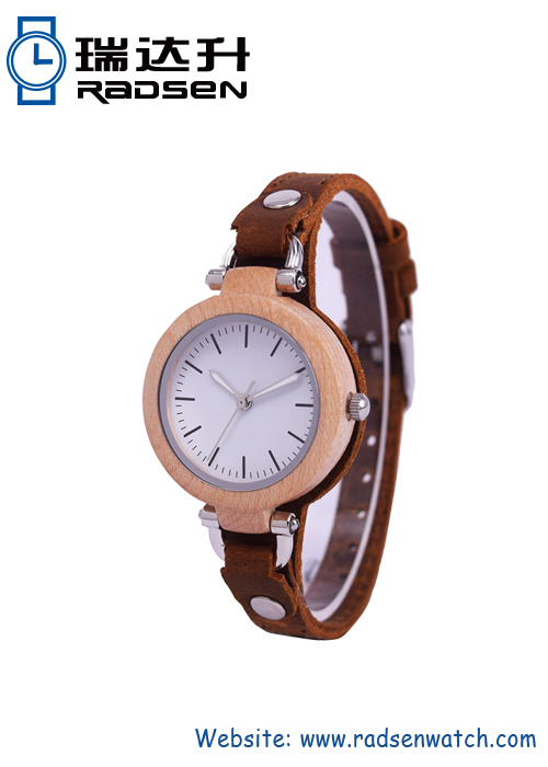 Relojes de madera delgada para mujer