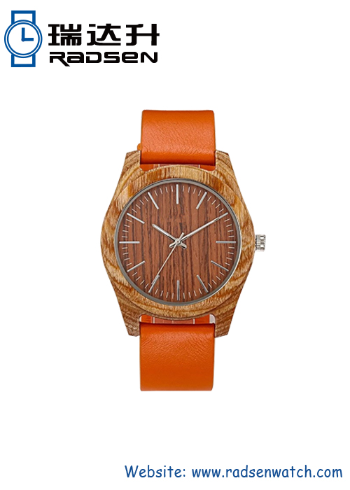 Relojes de madera con correa roja