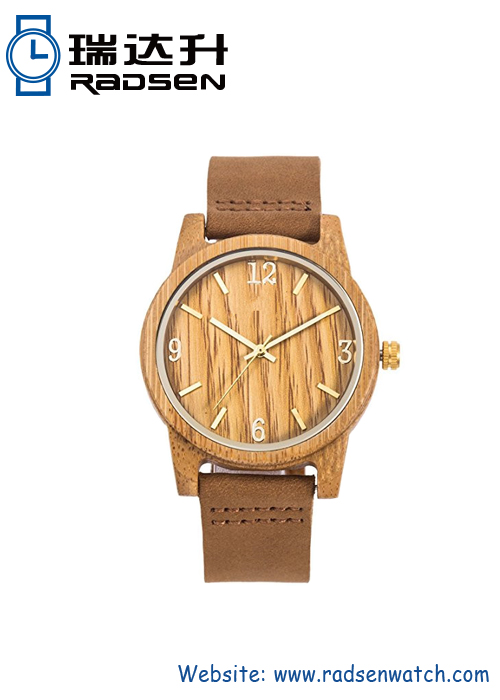 Madera y cuero reloj