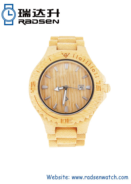 Natural Bamboo Watches with Wood Dial For Men with Bamboo Strap