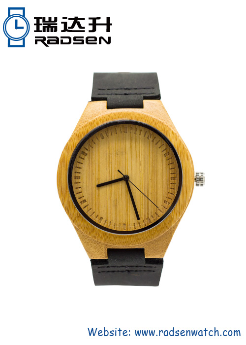 China Factory Bamboo Wood Watches with Leather Band