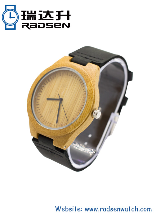 China Factory Bamboo Wood Watches with Leather Band
